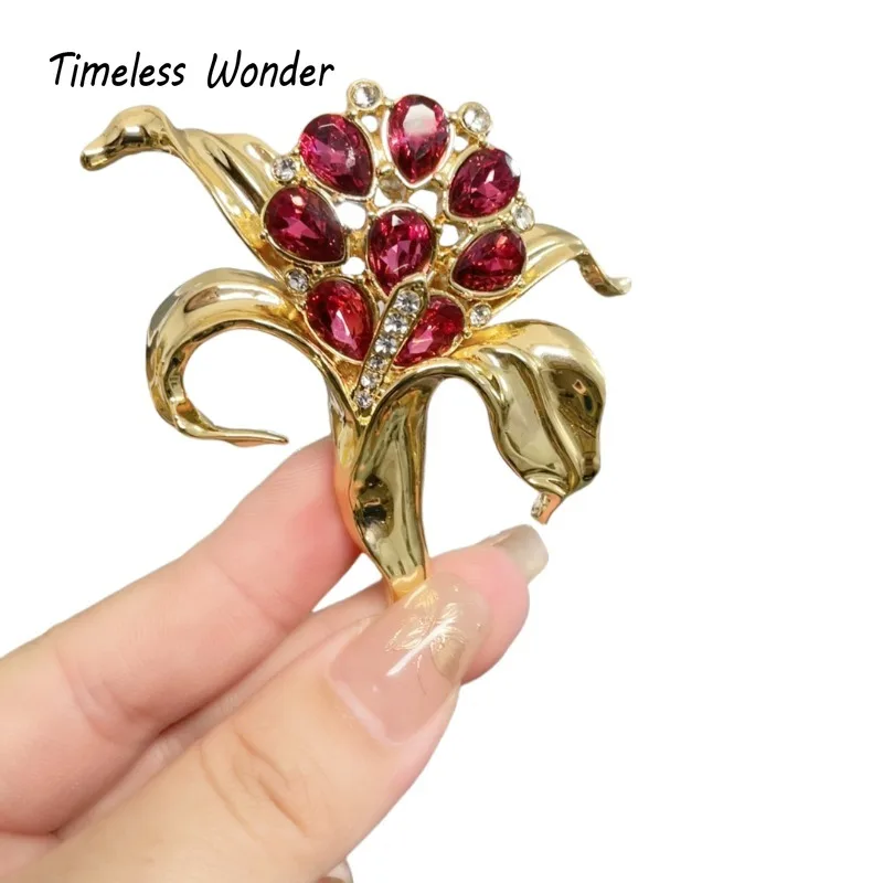 Timeless Wonder Fancy Zircon Geo Floral Brooch Pins for Women Designer Jewelry Runway Rare Luxury Gift Top Cute Mix Sweet 2643