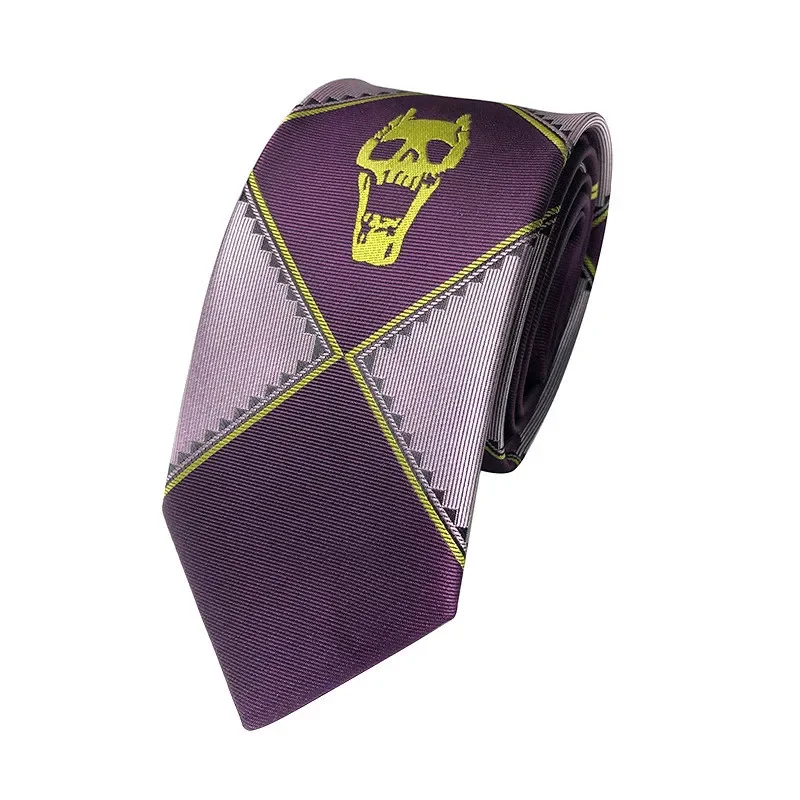 JoJo Tie Kira Yoshikage Halloween Cosplay Costume Accessories KILLER QUEEN Skull Heavens Door Necktie Anime JoJo Tie Kira