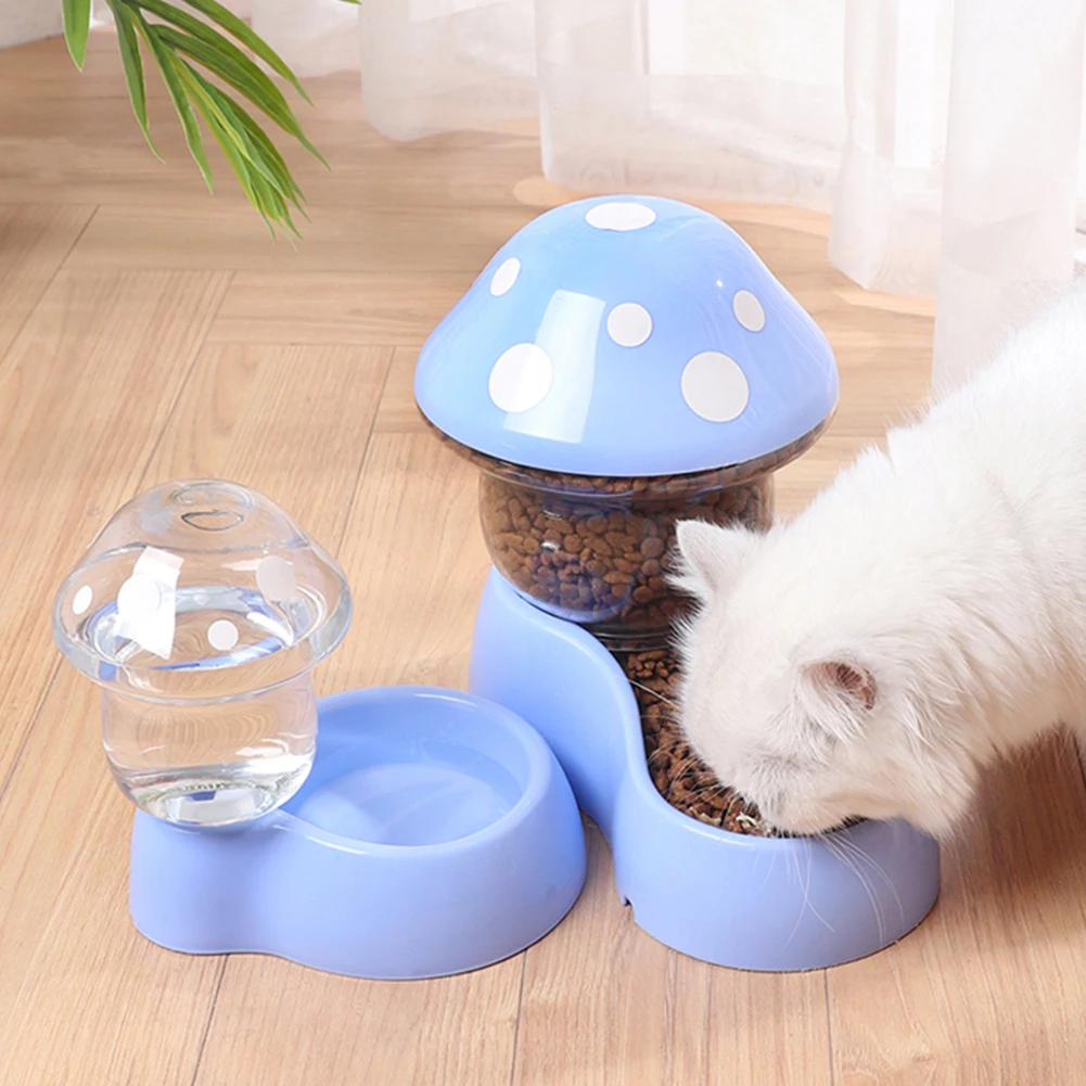 

SWEETHOME PP 1.8L Pet Automatic Feeder Mushroom Type Anti-tipping Food Bowl Drinking Water Bottle Feeding Bowls For Dogs Cats