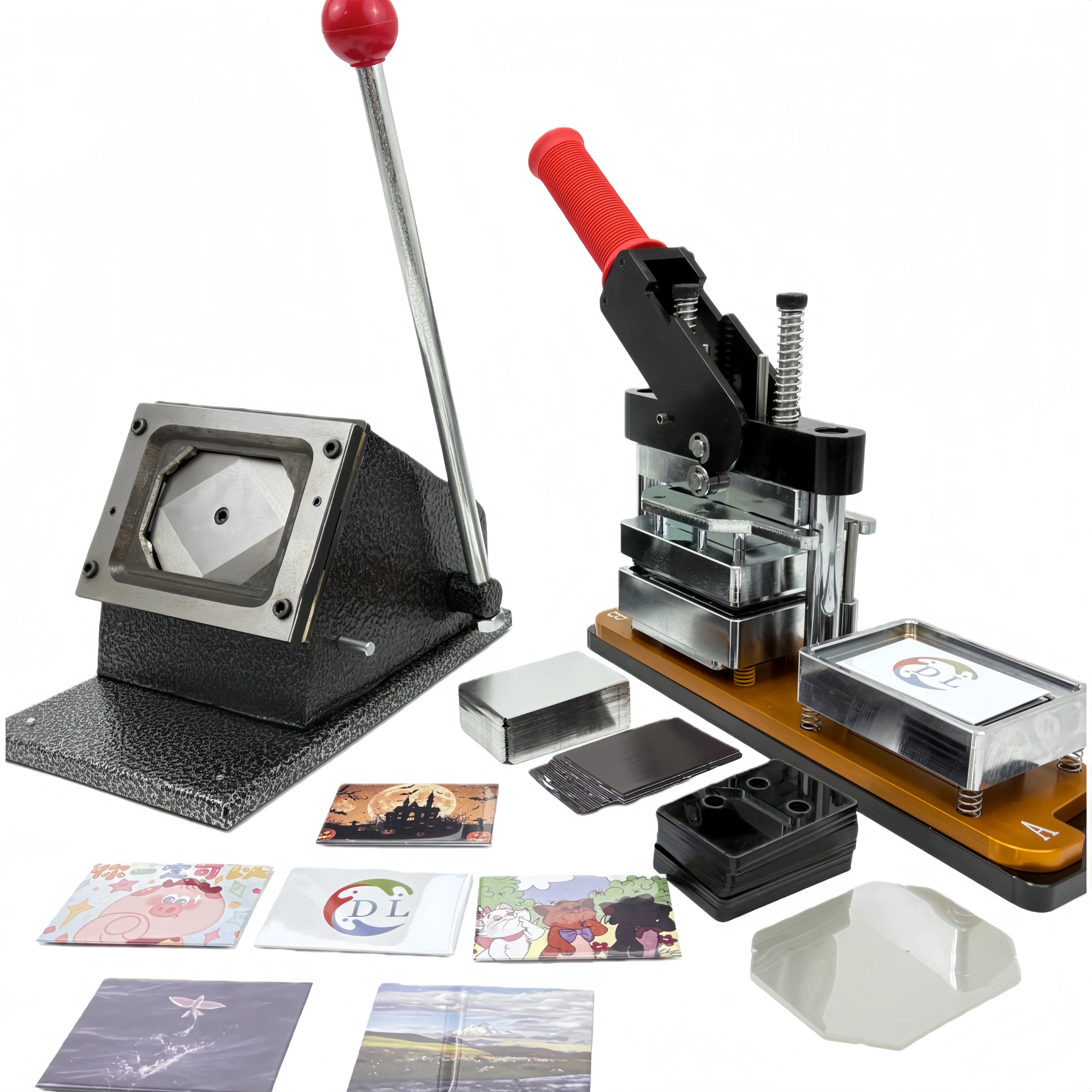 

80*53mm Photo Magnet Maker Machine Rectangular Fridge Magnet Making Machine DIY Badge Maker With Cutter And 1000 Sets Supplies