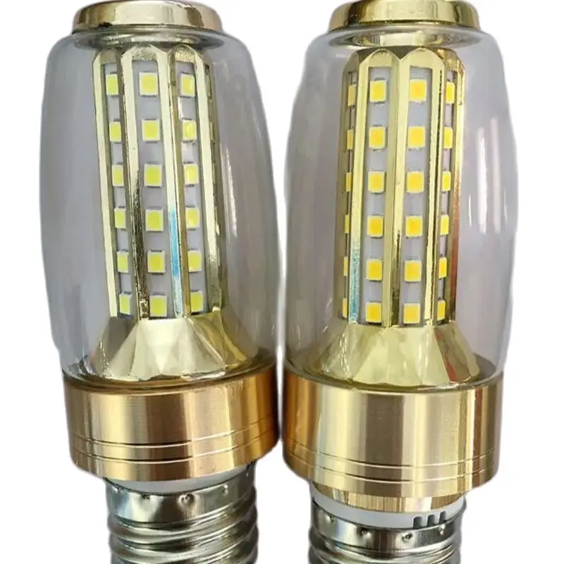 10pcs E14 E27 LED Candle Lamp Samll Corn Bulb 12w 2700k 3000k 4000k 6000k CCT Warm White+White Three Color Droplight AC85-265V