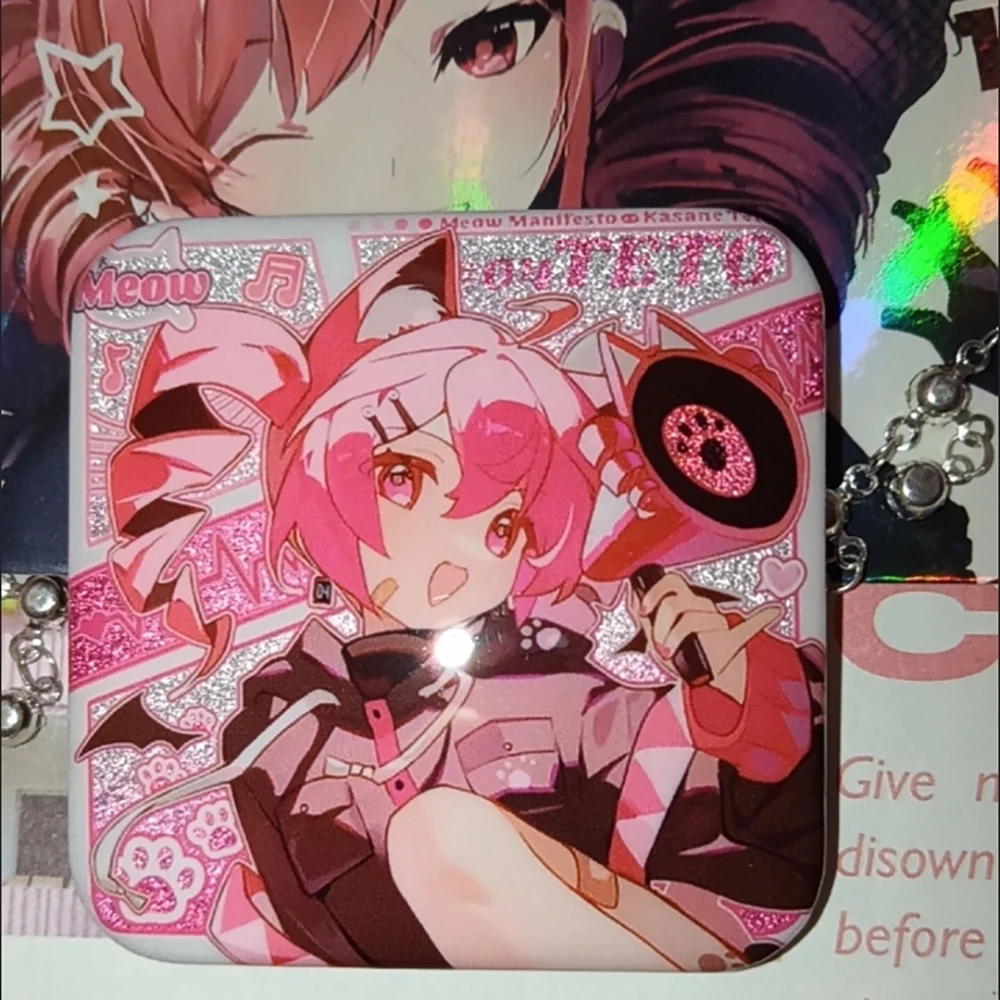 50mm Anime Kasane Teto Cosplay COSTUME Badge Pin SPTE Tinplate Brooch Cosplay Prop Backpack Accessories Xmas Gift