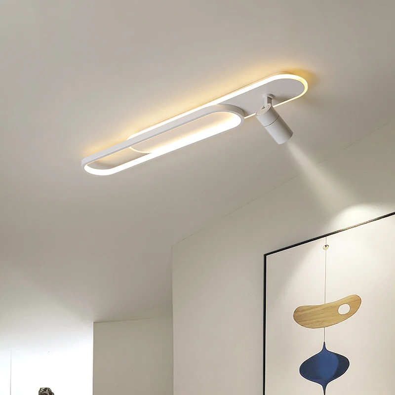 Plafonniers LED avec projecteurs minimalistes, lampes de piste pour chambre à coucher, corrigées par salle à manger, hall, couloir, longue bande