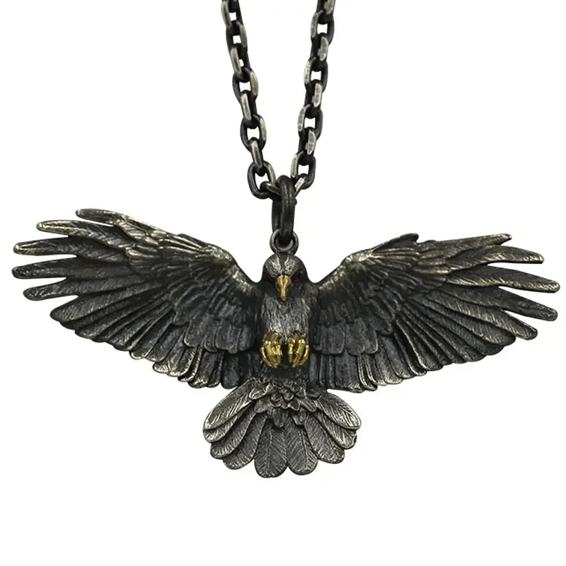 2023 Vintage Animal Crow Pendant Eagle Necklace Personality Men and Women Punk Hip Hop Rock Fashion Jewelry Party Accessories