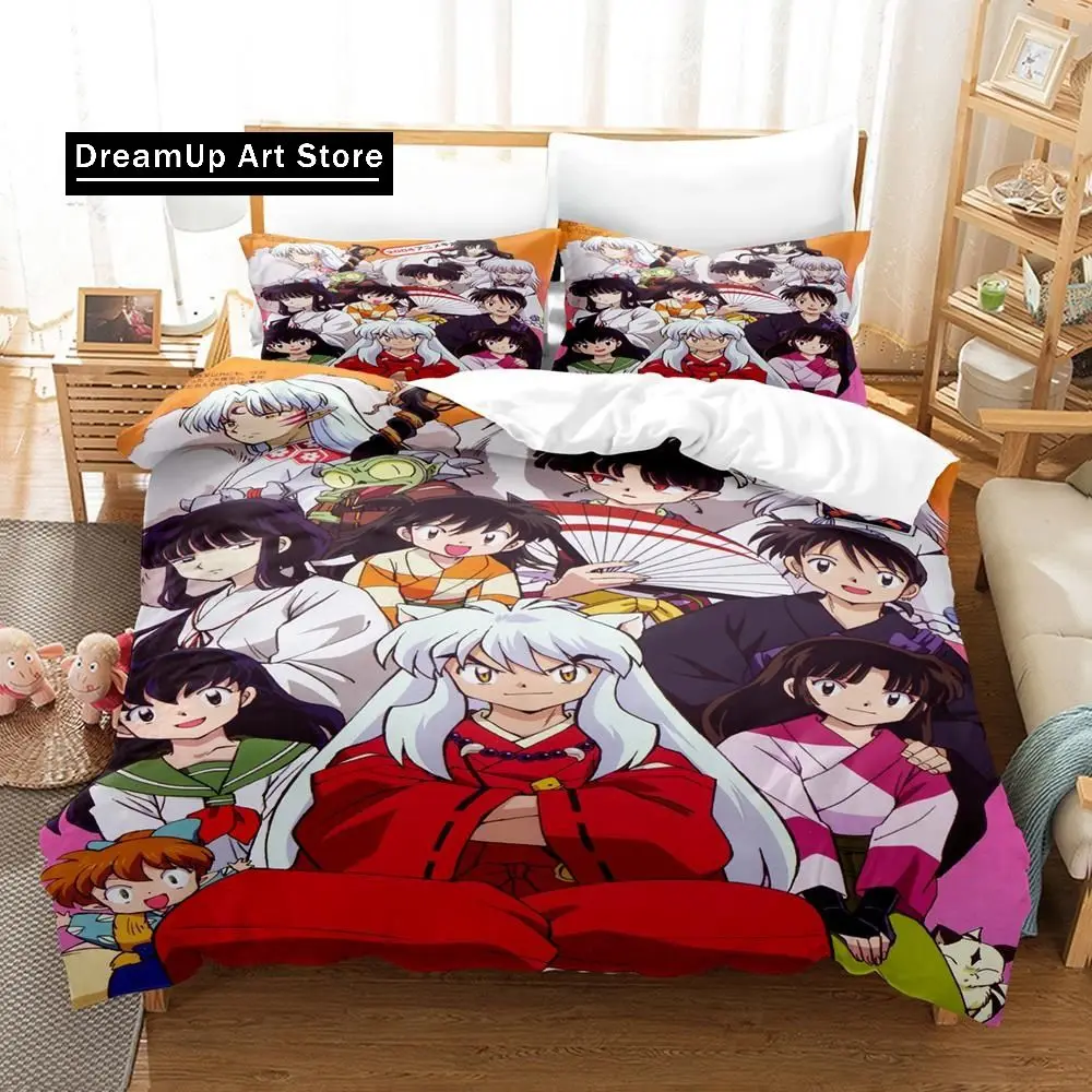 New Fashion Inuyasha Bedding Set Single Twin Full Queen King Size Bed Set Adult Kid Bedroom 3D Anime bed sheets and pillowcases