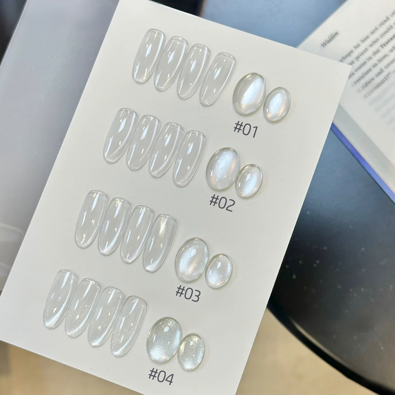 

2026 10ML Ice Cube Cat Eye Gel Nail Polish Professional Skin-Whitening Clear Shine Sparkling Porcelain White Glass Bead Effect