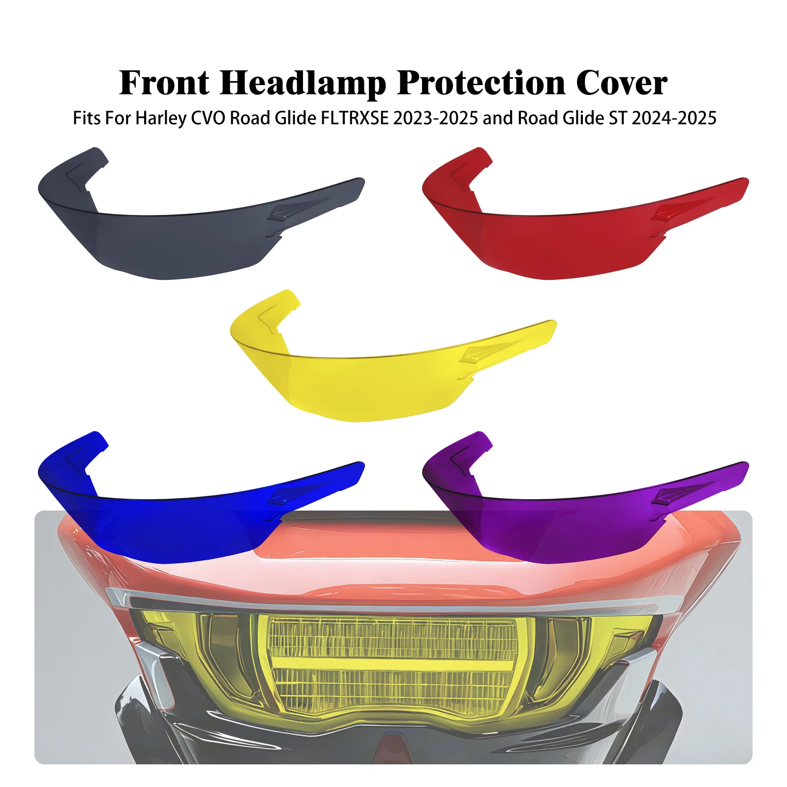 

Motorcycle Headlight Cover Headlamp Protector For Harley Touring CVO Road Glide 23-25 Road Glide ST 24-25 Front Guard Fairing