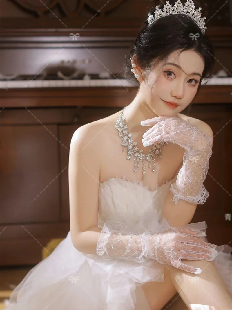Dreamy Pure Desire White Feathered Bustier Dress Private Home Ballet Art Photography Costume New Arrival Photography Studio