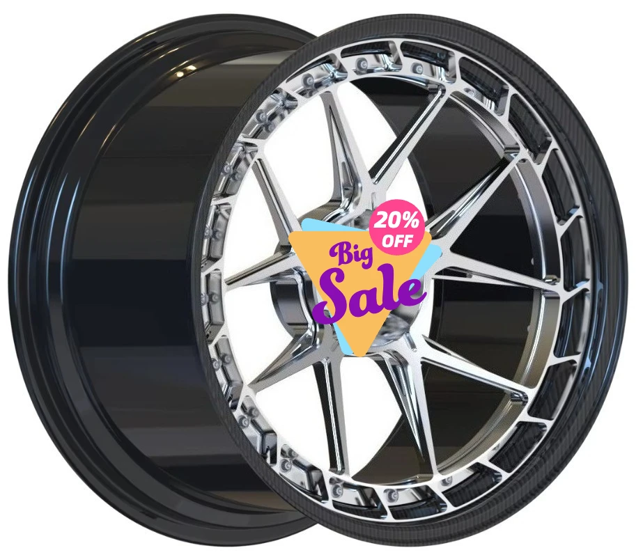 Carbon Fiber Wheels Rim 2-piece Forged Wheel for RS 3/4/5/6 /7/Q3/Q8/e-tron RS E-tron GT TTS