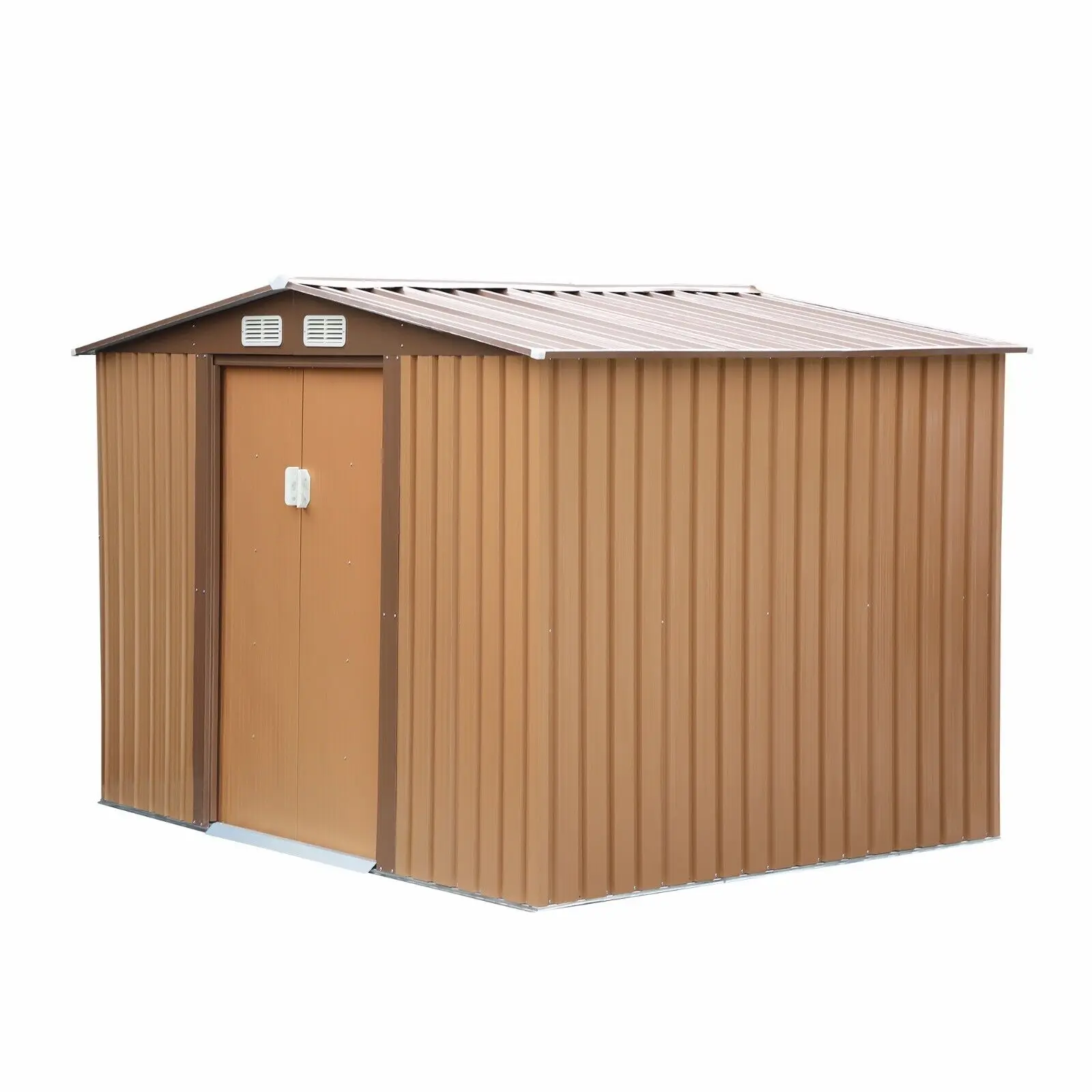 

8'x6' Outdoor Metal Storage Shed Garden Backyard Utility Tool Shed Sliding Door