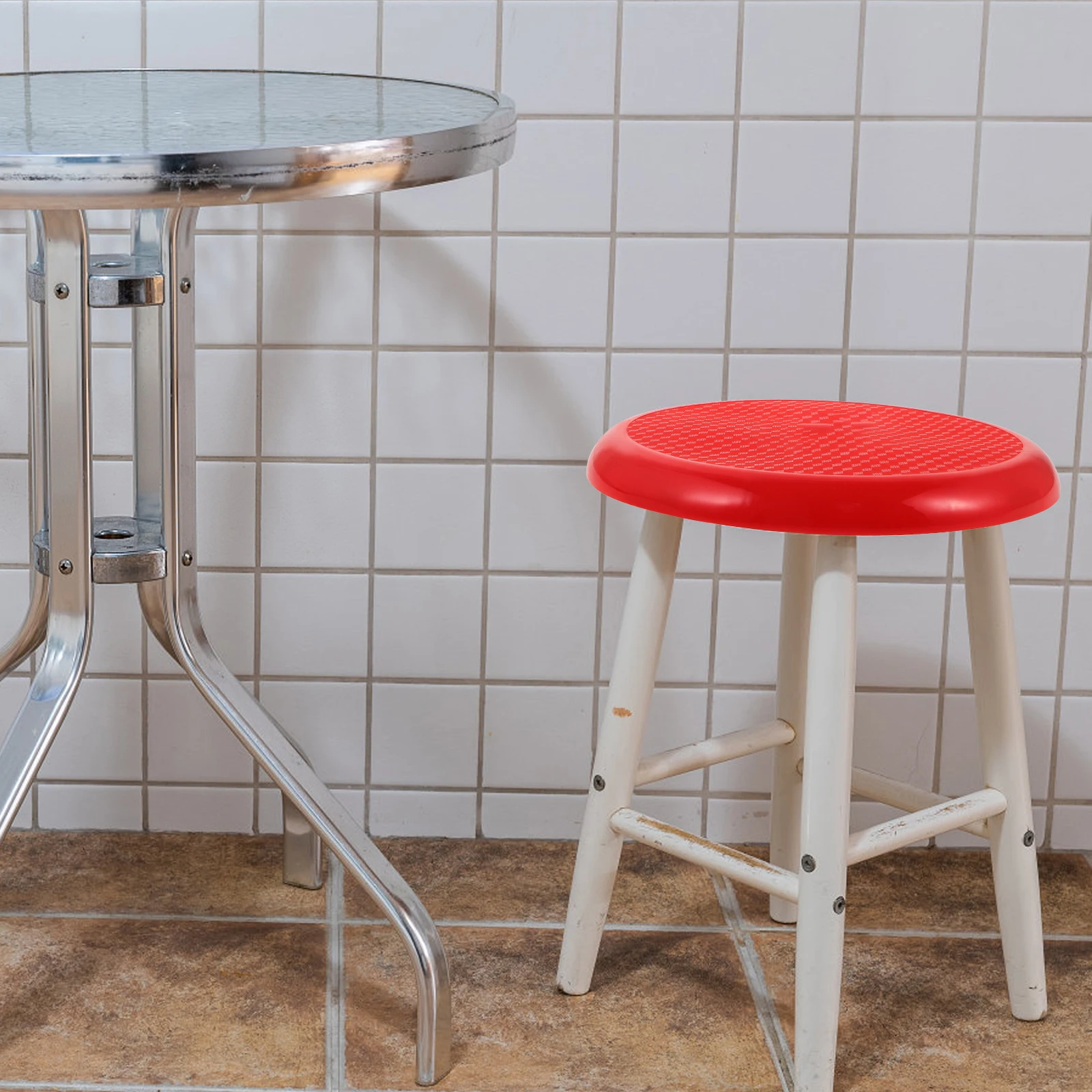 

Stool Seat Cover 29cm Round Plastic Red No Hole Wear Resistant Durable Camping Bar Accessories Replacement Kit Garden Stool