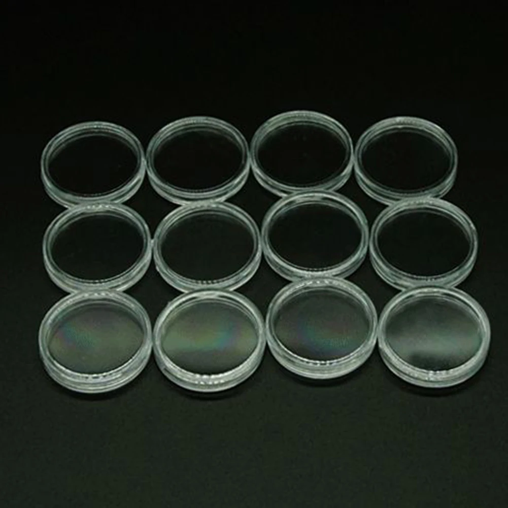 High Quality Brand New Coin Capsules Box Transparent Plastic Round Box 10/25 Pcs 27mm Coin Collecting Box Coin Holder