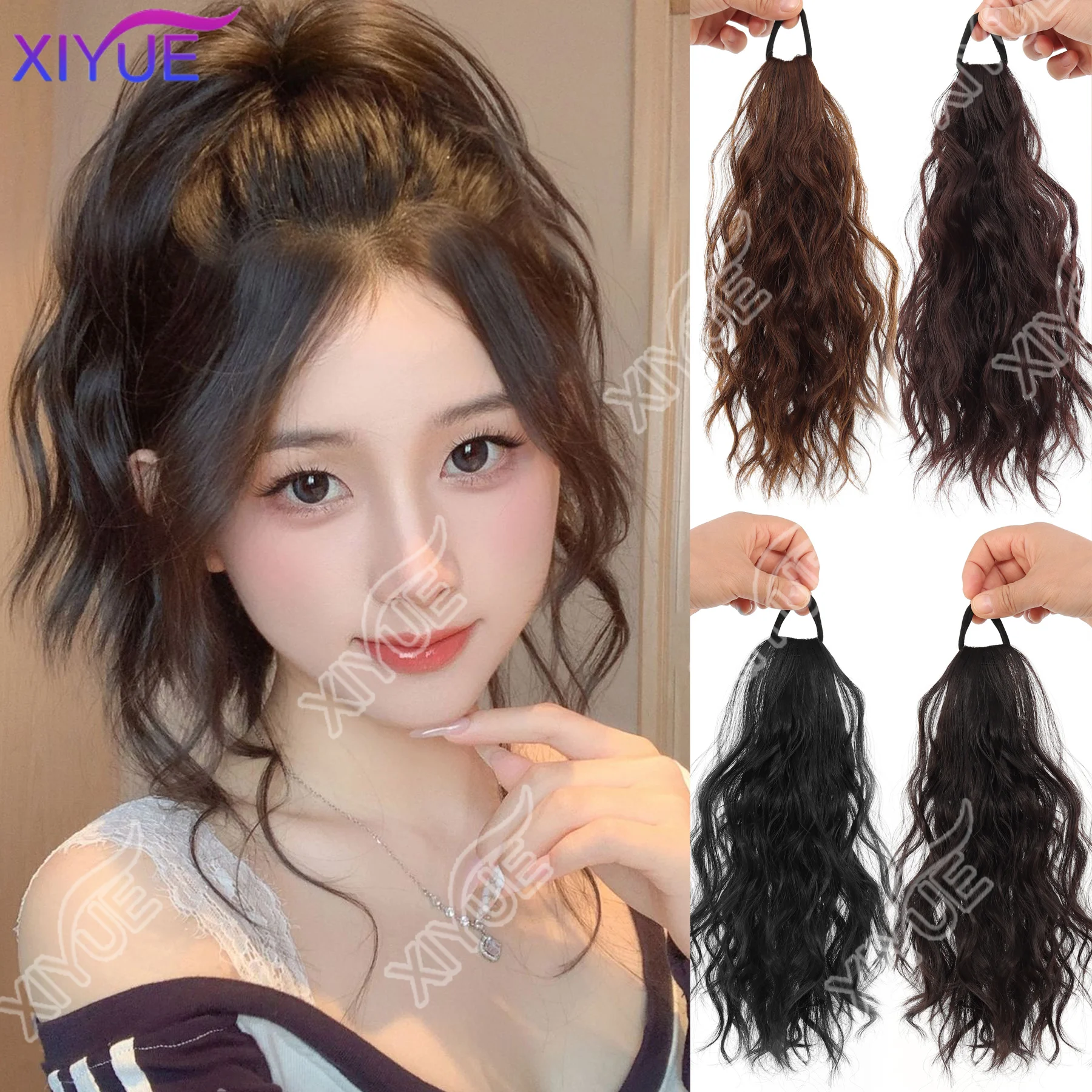 

XIYUE Synthetic 12Inch Ponytail Ponytail Extensions Short Curly for Women Ponytail with Elasitc Band for Women