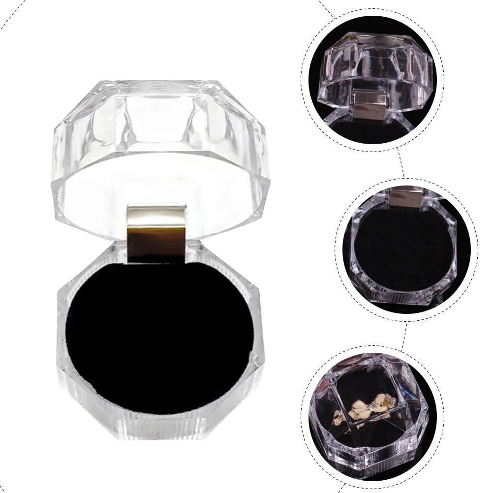 

20Pcs Ring Boxes Jewelry Organizer Plastic Lightweight Storage Display Case Wedding Supply Engagement Ring Box