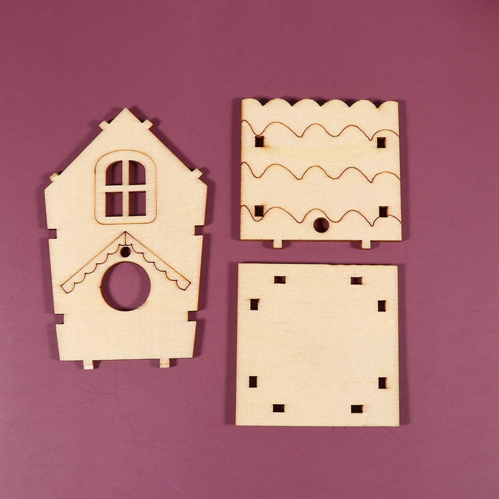 

4Pcs DIY Wooden Bird Nest Blank Solid Wood Bird Breeding Box Indoor Outdoor Hanging Decor Parrot Cockatiels Swallows