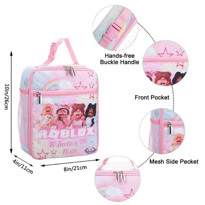 

New ROBLOX Blox Fruits Primary Secondary School Students Schoolbag Backpack Lunch Bag Pencil Bag School Bag 3pcs/set