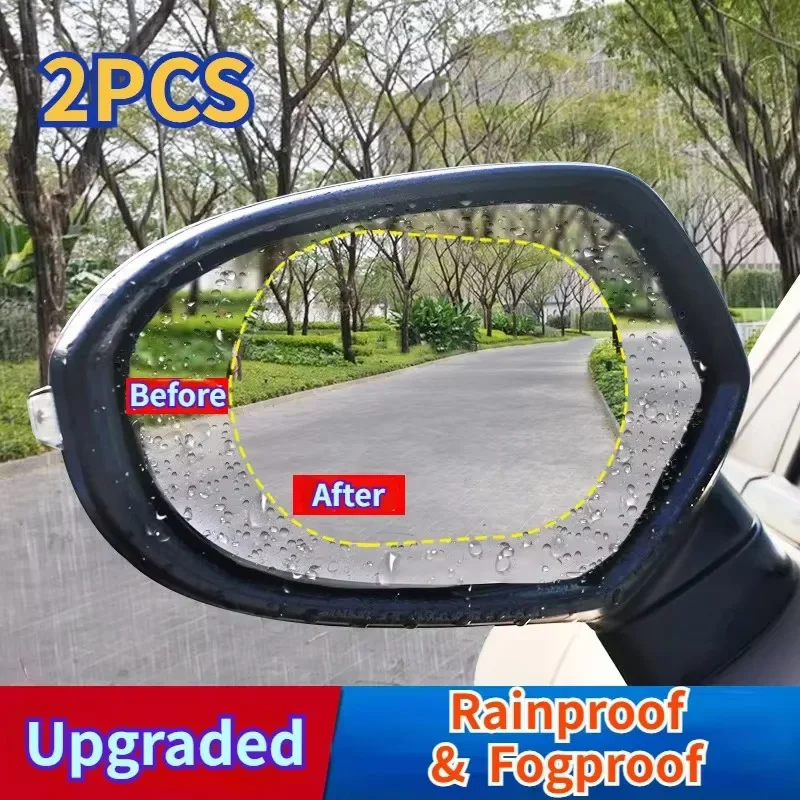 

2PCS Anti Fog Film Rearview Mirror Accessories Car Clear Film Fog Glare Rainproof Waterproof Mirror Film
