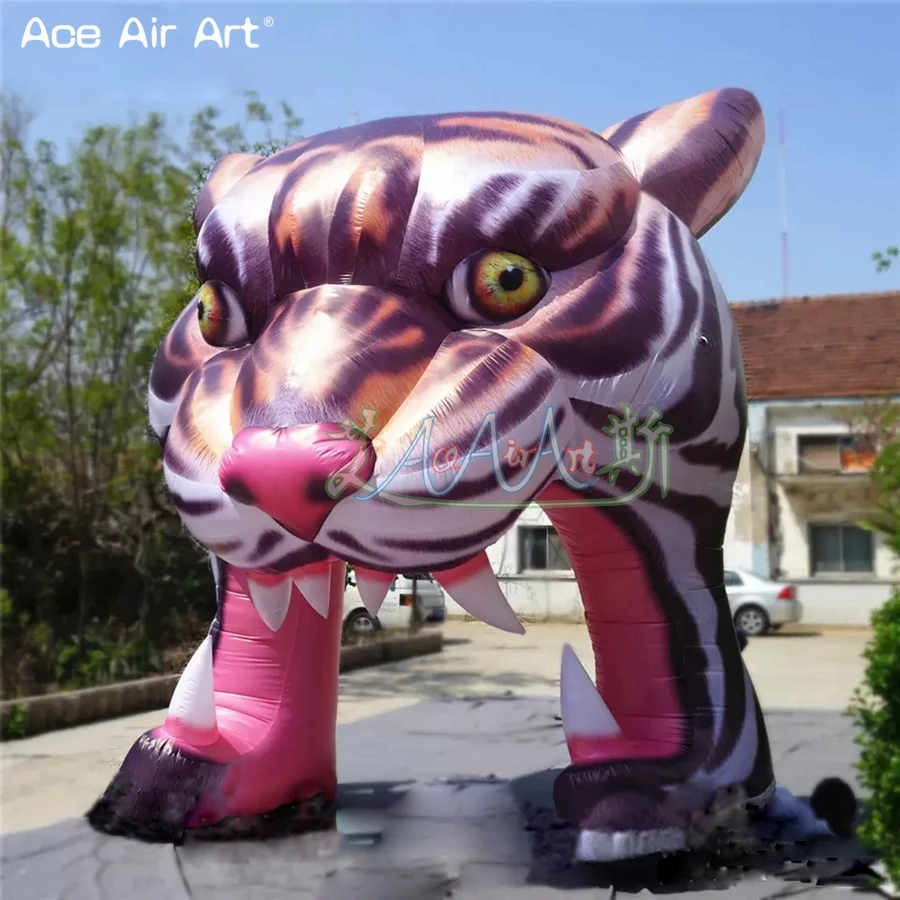 Unique 6m/7mW Inflatable Tiger Head Archway Airblown Animal For Outdoor Advertising  Event Decoration Made By Ace Air Art