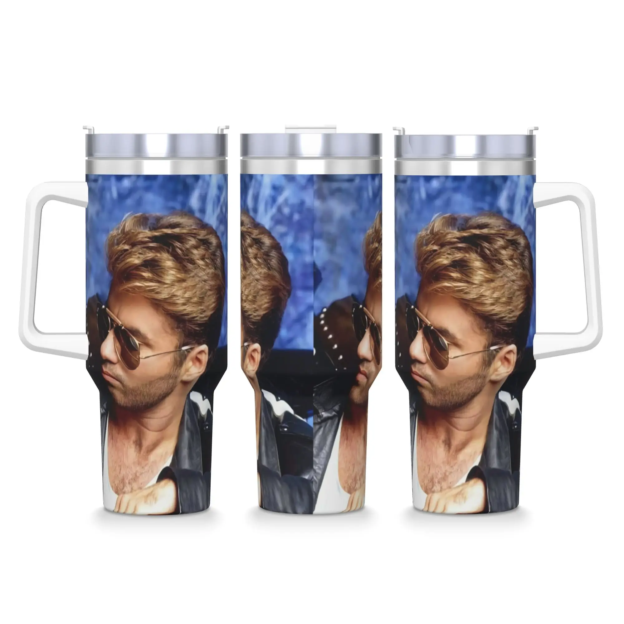Stainless Steel Tumbler George Michael British Singer Mugs Cup With Straws  Travelist Cold Drink Bottle Insulated Thermal Cups