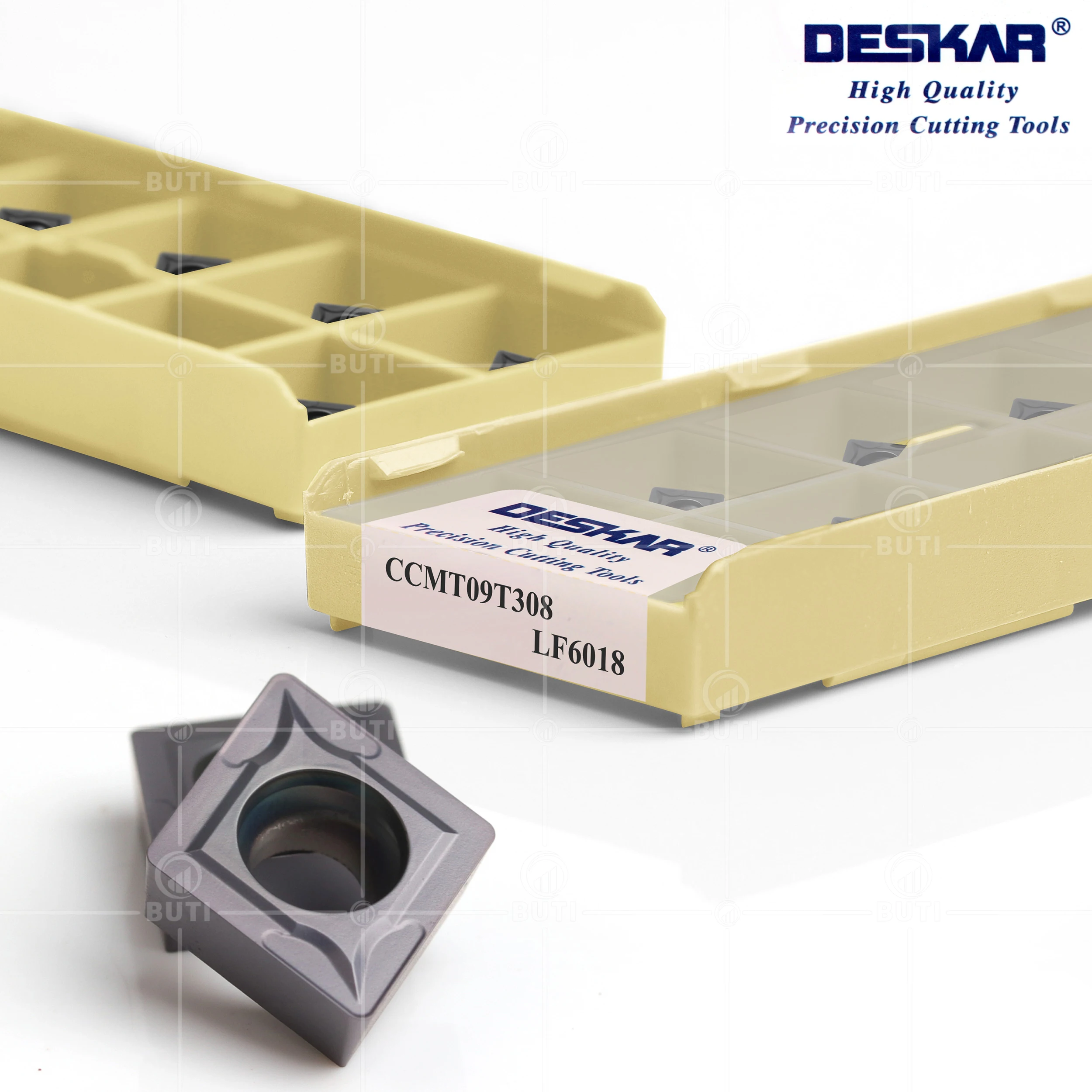 Deskar-herramientas de torneado de corte de torno CNC, insertos de carburo para acero inoxidable, 100% Original, CCMT060204, CCMT09T304, CCMT120404, LF6018