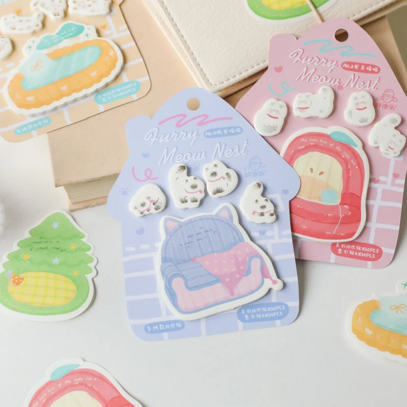 20pcs/lot Kawaii Cat Memo Pad Sticky Notes Cute Stationery Label Notepad Planner Sticker Post School Supply