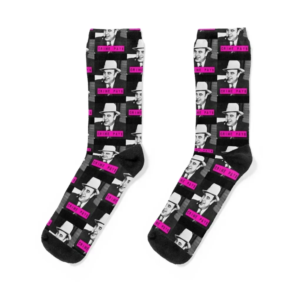 Al Capone T-ShirtCrime Pays feat Al Capone Socks Run Men's New year's custom Luxury Woman Socks Men's