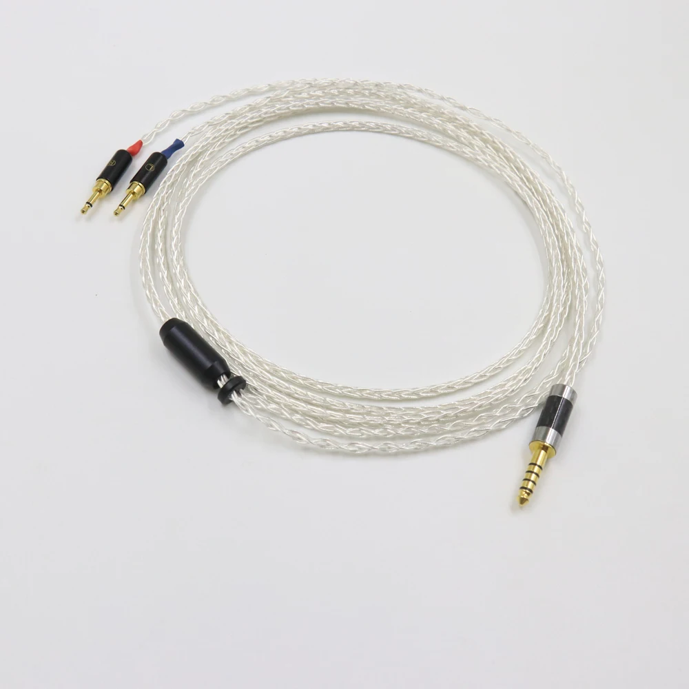 HiFi 4.4/3.5/2.5mm Balanced Silver หูฟังอัพเกรดสําหรับ Sonus Faber PRYMA Sivga Oriole SV021 1MORE H1707 Monolith M1060C