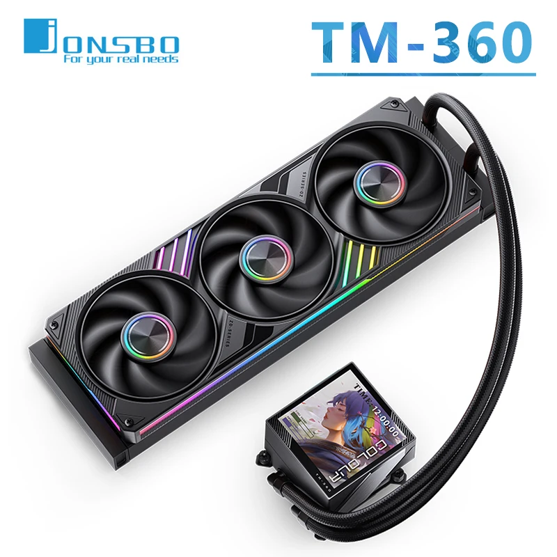 JONSBO TM-360 All In One Liquid Cooler Screen Display ARGB 360mm CPU Water Cooler Radiator Intel LGA1200 115X 17XX 1851 AM4 AM5