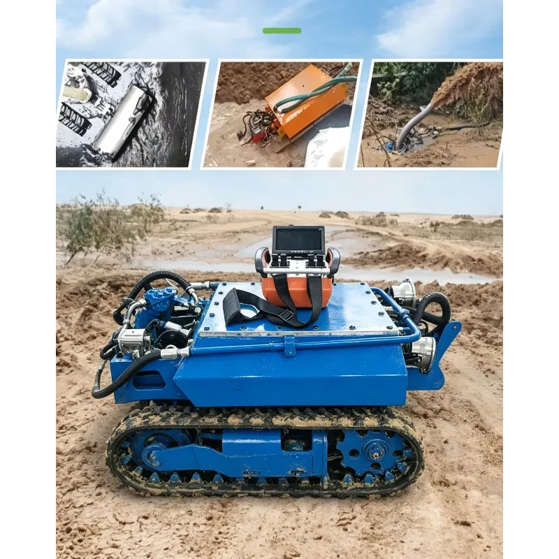 Low Cost High‑Quality Amphibious Underwater Dredging Robot, Remote Controlled Automatic Sludge Cleaning Vehicle Machine