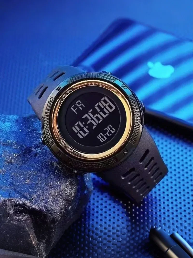 Мужские спортивные часы, электронные мужские часы с цифровым обратным отсчетом для альпинизма и бега на открытом воздухе, светодиодные часы для первого выбора для студентов