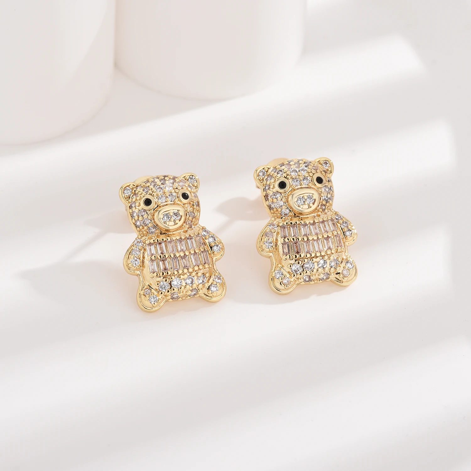 

Free Shipping Fashion Niche Jewelry 14K Goldplated Cute Big Mouth Bear Earrings Women's Fashion Jewelry Support Wholesale