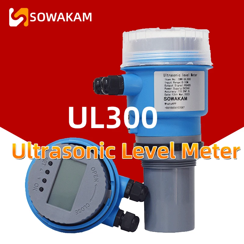 SWK-UL300 ultradźwiękowy czujnik poziomu 20m zasięg ultradźwiękowy czujnik cieczy 4-20mA RS485 nadajnik zasilacz DC24V