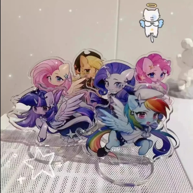 Figura de Pony de Dibujos Animados en Acrílico, Figura de Rainbow Dash, Adornos de Acrílico, Accesorios de Anime, Figura Coleccionable de Pinkie Pie, Juguetes de Applejack