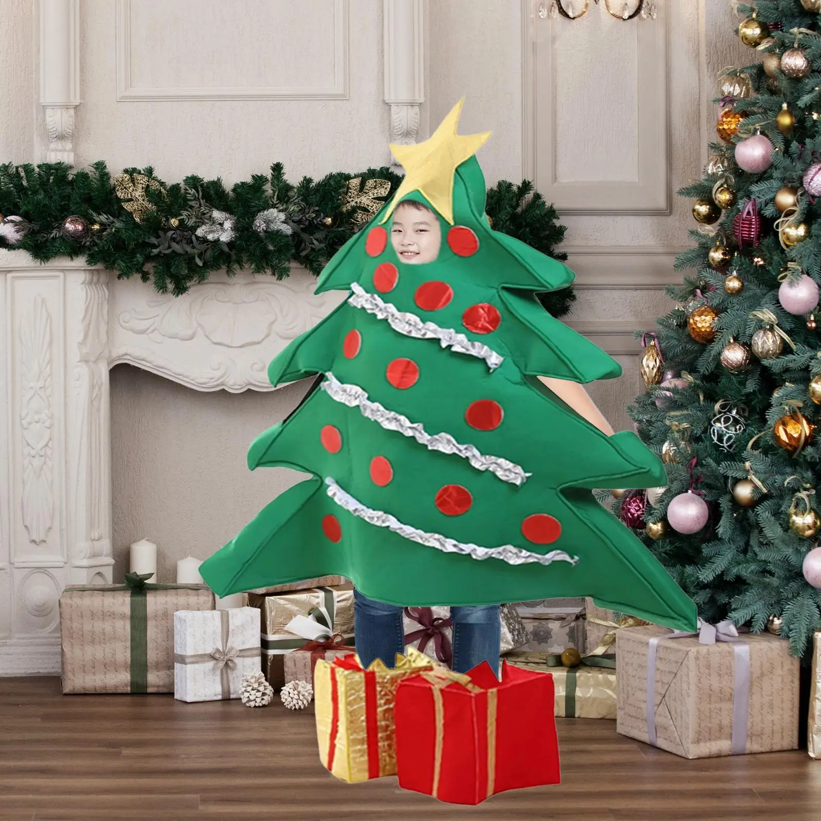 Fantasia de árvore de Natal Cosplay Roupas de festa de Natal para festival de carnaval de Natal