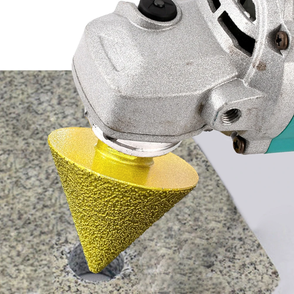 Diamond Grit Chamfer Brazed Chamfering Tool Round-bevel Milling Bit Tile Marble Granite Hole Drilling Enlarging Beveling Stone