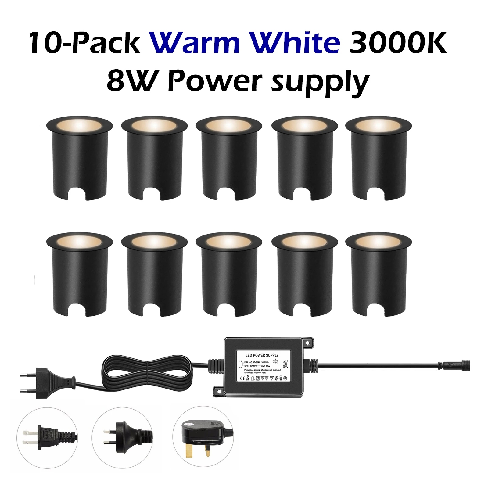 Qaca 10/16 Pack Led Deck Lights Ip67 Waterdicht Buiten Tuinverlichting Laagspanning Dc 12V Trappen Landschap Patio Licht