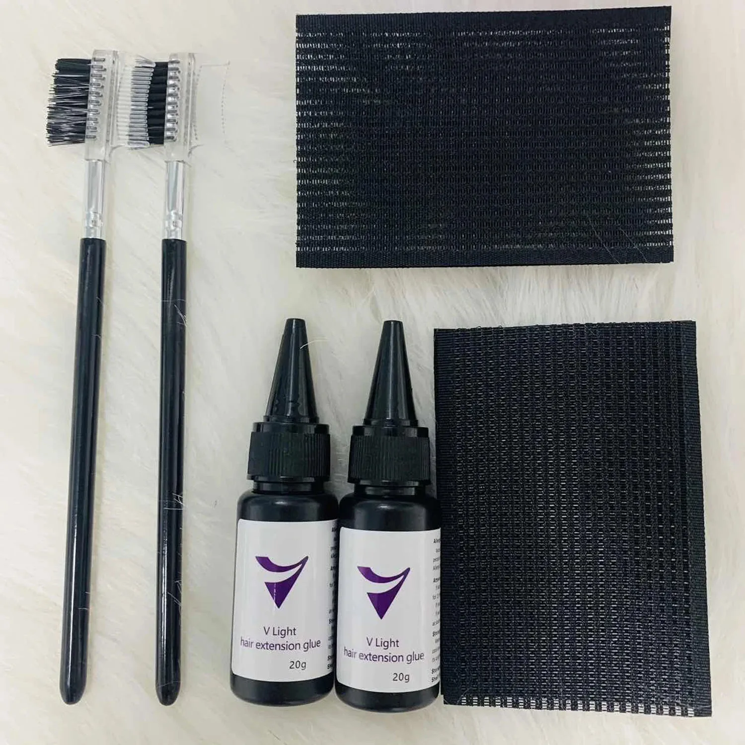 

V-Light Glue 20g for Tape Hair Extension Tool Professional V-Light Technology Glue for HairExtension Wig Hair Piece Glue Set