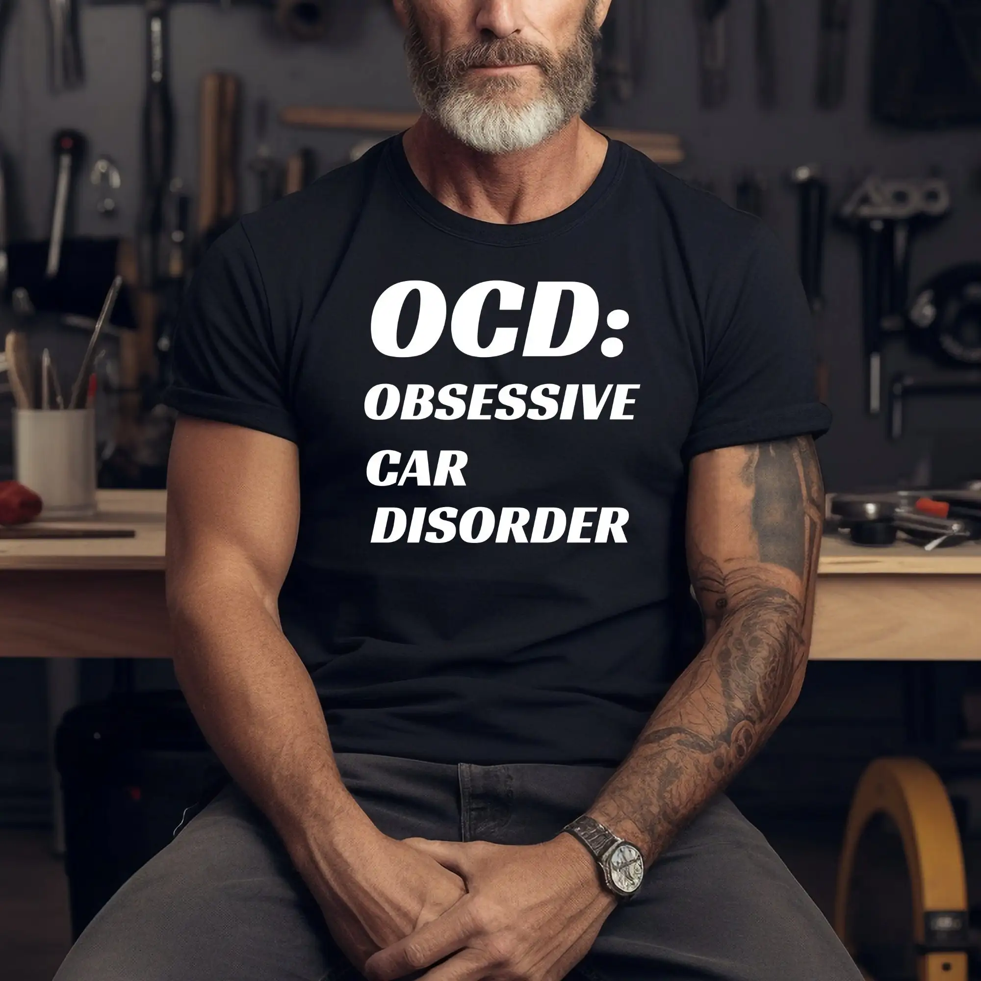 OCD Obsessive Car Disorder T Shirt Guy Mechanics Dad Father's Day Lover Enthusiast