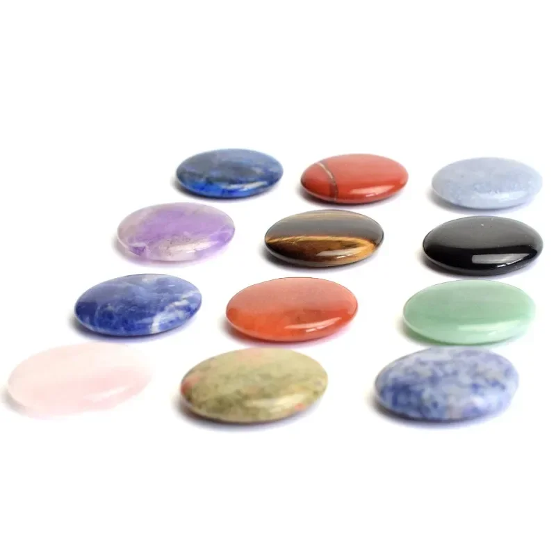 29 x 4mm Round Natural Chakra Semi-precious Stone Desk Ornaments Quartz Amethyst Lapis Crystal Reiki Healing Home Decoration