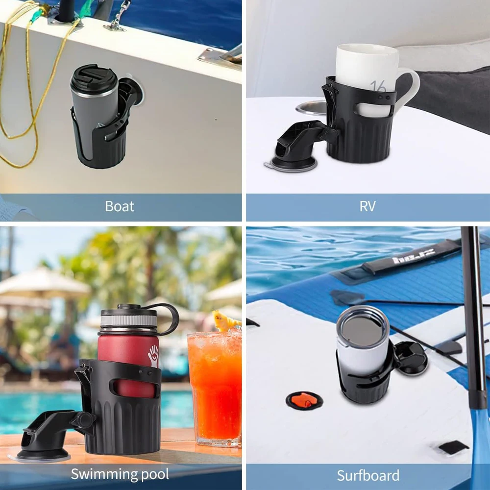 Marine Suction Cup Holder Boat Accessories Reusable 90-Degree Adjustable Foldable Drink Holder For Boat Kayak Surfboard RV