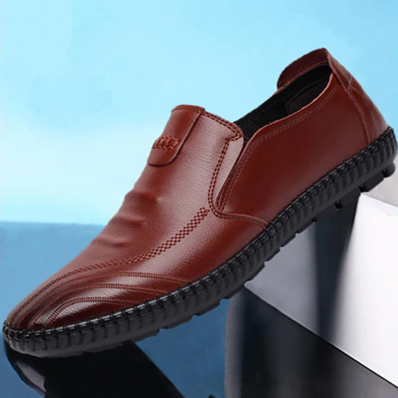 Casual Leather Shoes Men's Leather All-Match Soft Surface Leather Soft Bottom Lazy Shoes Men's Shoes Spring And Autumn Breathabl