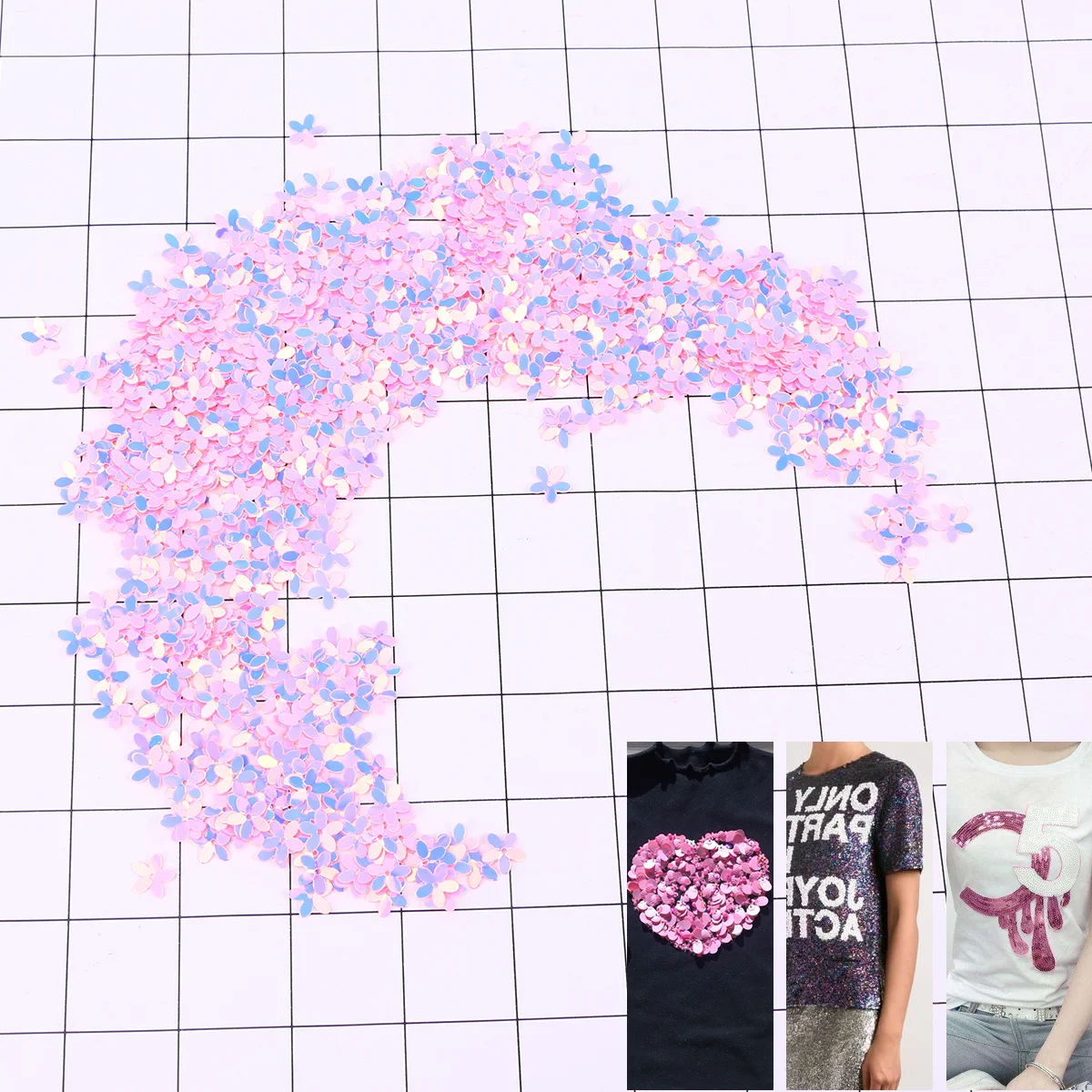 

800pc 10Mm Five-Petal Flower Sequins Bright Pvc Clothing Decor Diy Patches For Hats Jeans Blouses Sewing Accessories Jewelry