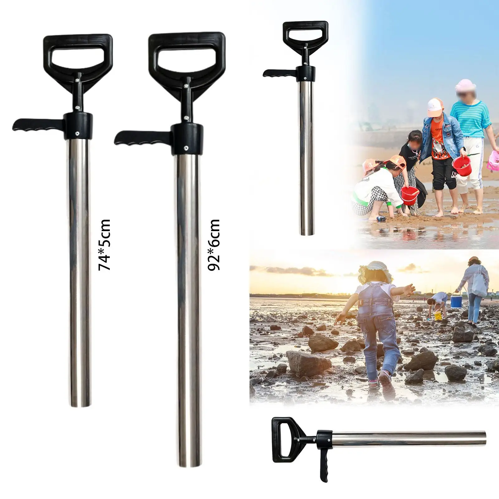 Shrimp Pump Seafood Catching Device Metal Outdoor Thickened with Handle Practical Clam Fishing Supplies Lightweight Pump