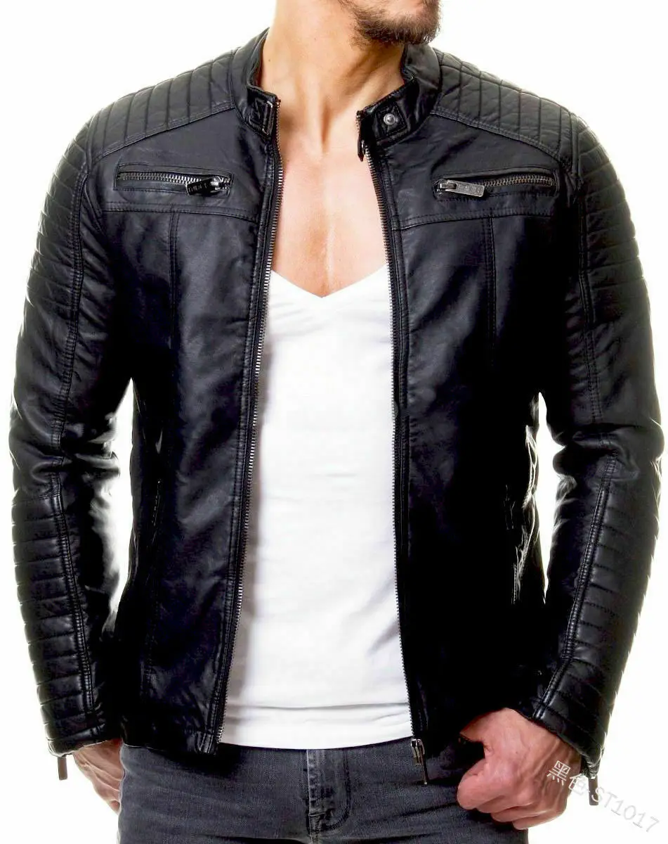 Men\'s Leather Clothes New PU Leather Clothes Large Leather Coat Leisure Motorcycle Leather Jacket