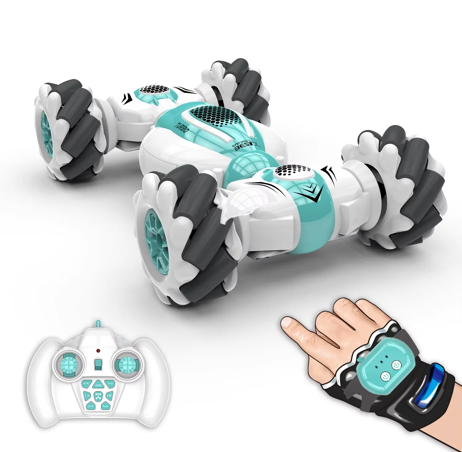 S-012 Remote Control Mini Stunt Car 2.4GHz Dual Remote Control Watch Gesture Sensor Remote Control Car Children's Christmas Gift
