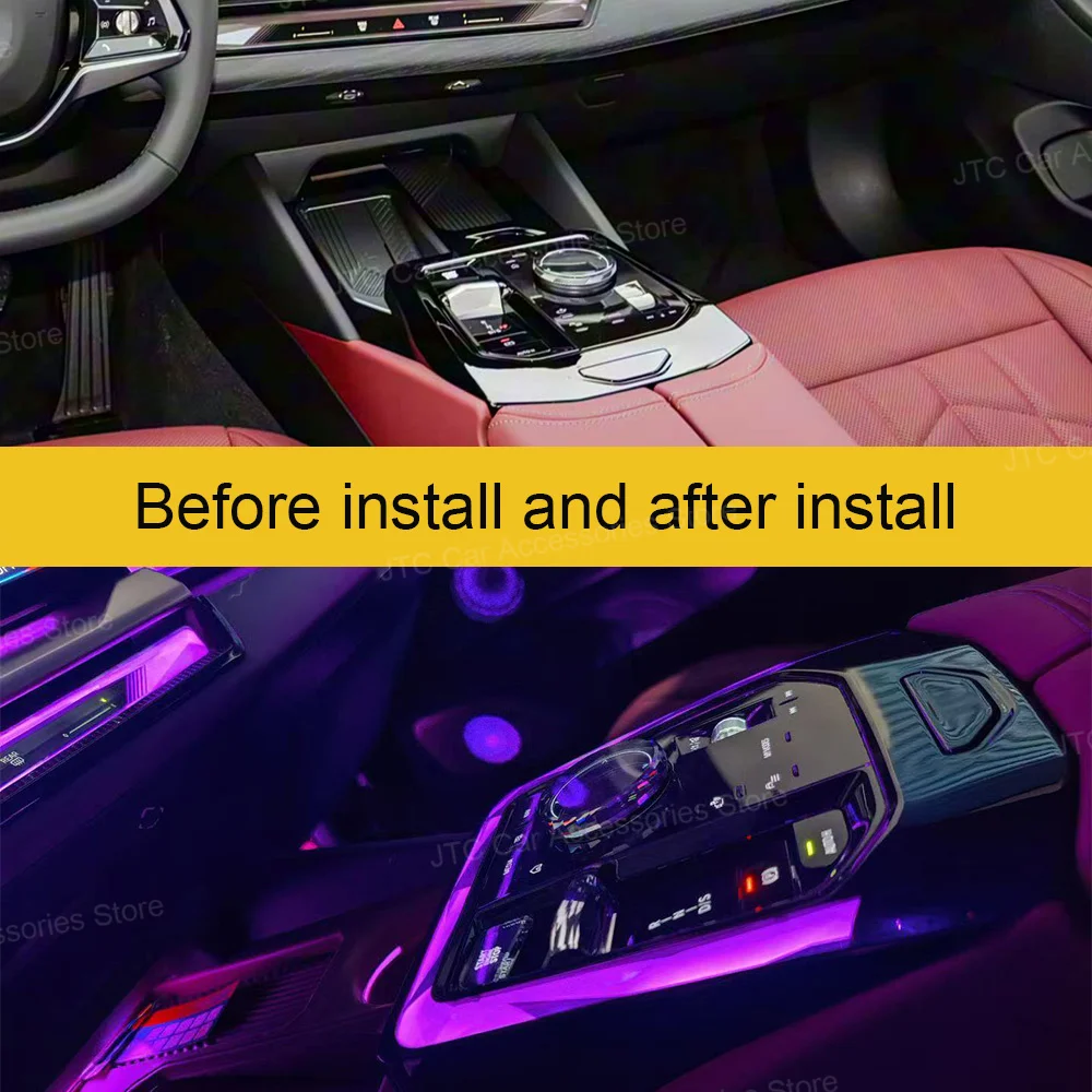 Center Console Crystal Saddle light for BMW 5 Series G60 G68 I5 Car Ambient Light Interior Accessories Decorative StripsCenter
