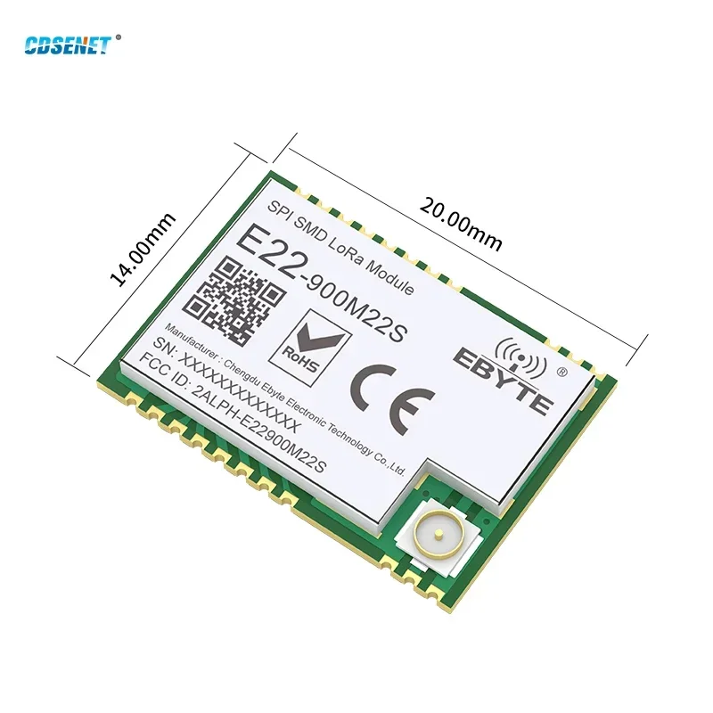 10pcs SX1262 LoRa Wireless Module 868MHz 915MHz SMD Transceiver CDSENET E22-900M22S 22dBm 7KM TCXO Transmitter and Receiver