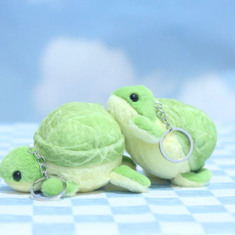 Cute Green Little Turtle Pendant Plush Bag Accessories Doll Keychain Gift