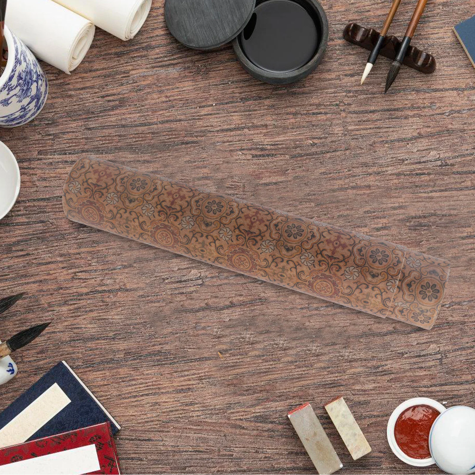 Scatola portaoggetti per rotolo estensibile Scatola portaoggetti per rotolo di carta per calligrafia Custodia per rotolo con motivo floreale Porta pittura Busta postale per poster regolabile