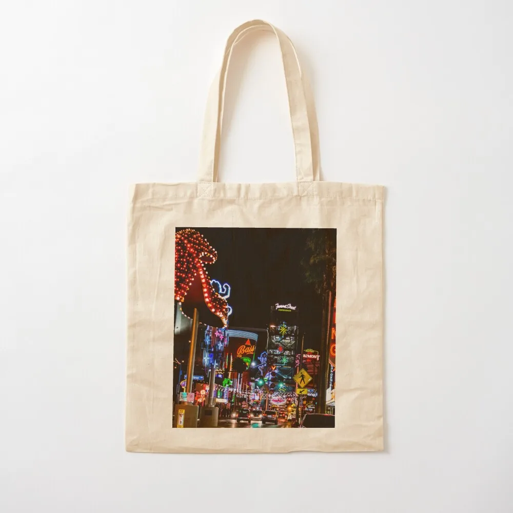 Las Vegas Neon Lights Tote Bag custom fabric bag hand bag